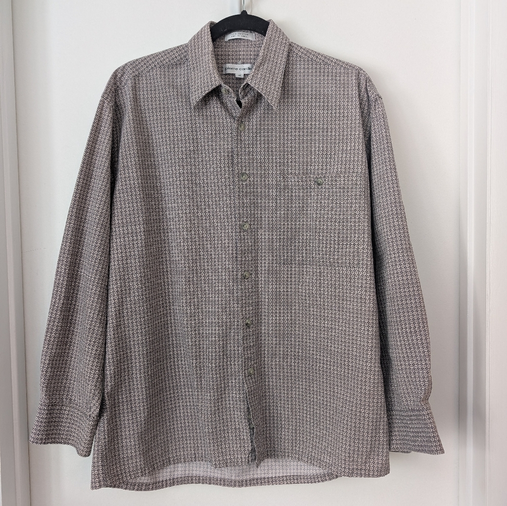 Men's Pierre Cardin Cotton Soft Purple And Pink Button Up Shirt